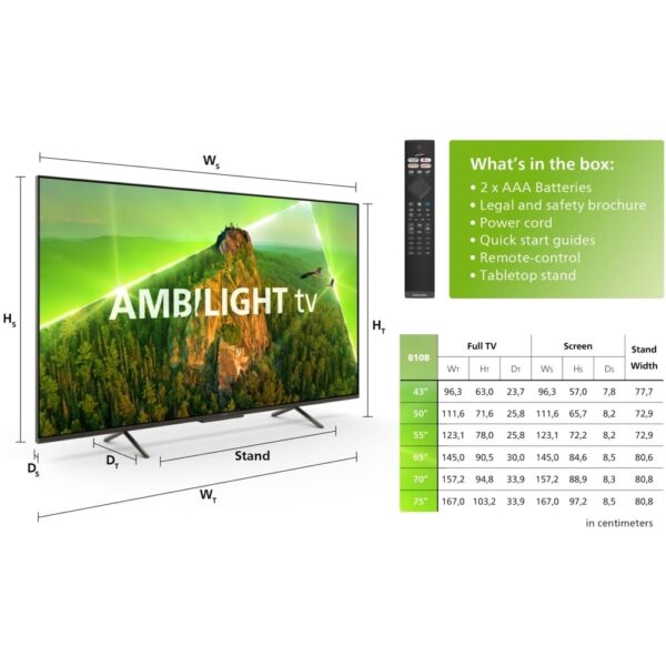 Philips Ambilight TV, 65 Inch LED 4K Ultra HD - 65PUS8108/12 - Naamaste London Homewares - 2