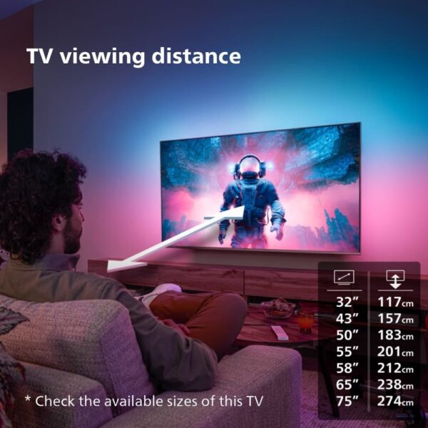 Philips Ambilight TV, 55 Inch Mini LED The Xtra Smart 4K - 55PML9008/12 - Naamaste London Homewares - 8