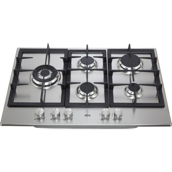 74cm AEG Gas Hob 5 Burner Stainless Steel - HGB75500SM - Naamaste London Homewares - 5