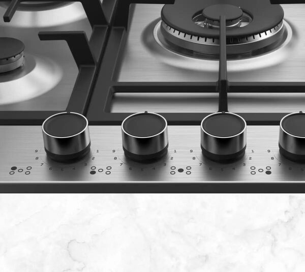 Frameless 5 Burner Gas Hob Stainless Steel - Beko CIHYG32SXE - Naamaste London Homewares - 12