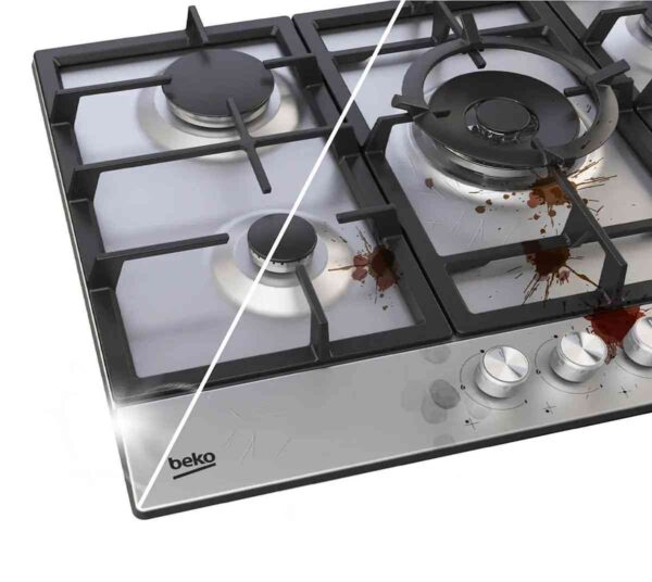 Frameless 5 Burner Gas Hob Stainless Steel - Beko CIHYG32SXE - Naamaste London Homewares - 11