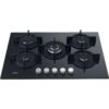 Black on Glass 5 Burner Gas Hob - Hotpoint HGS 72S BK - Naamaste London Homewares - 2