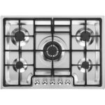 75cm Smeg Gas Hob 5 Burner Classic Stainless Steel - PGF75-4 - Naamaste London Homewares - 1