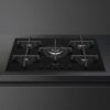 70cm 5 Burner Smeg Gas Hob Black on Glass - PV275B - Naamaste London Homewares - 2