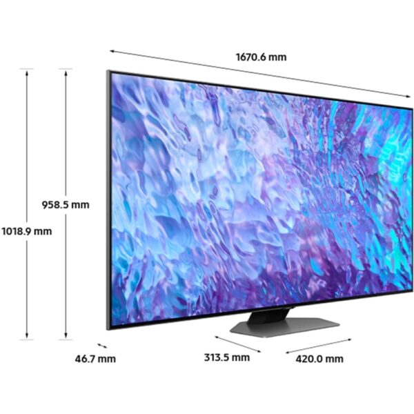 Samsung TV, 75 Inch QLED 4K HDR Smart - Q80C QE75Q80CATXXU - Naamaste London Homewares - 12