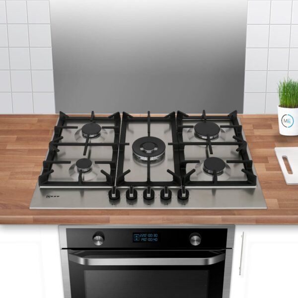 75cm Neff 5 Burner Gas Hob Stainless steel - T27DS59N0 - Naamaste London Homewares - 2