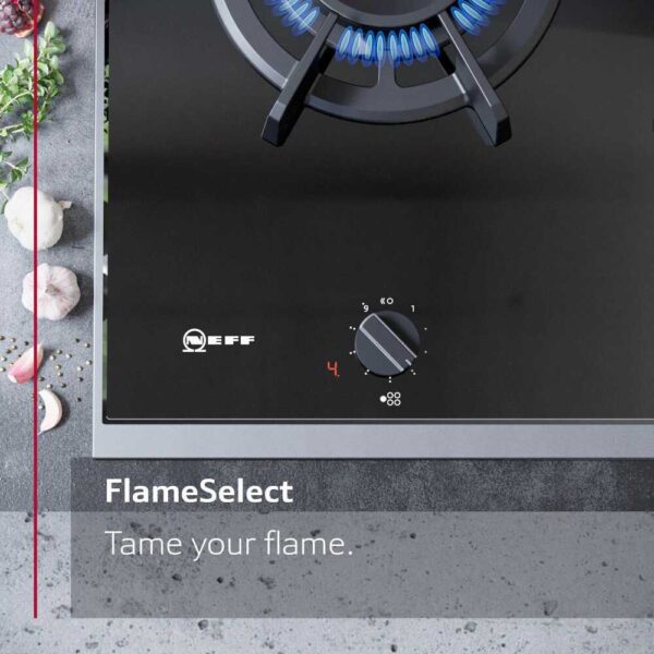 90cm Neff 5 Burner Gas Hob Black on Glass - T29TS79N0 - Naamaste London Homewares - 5