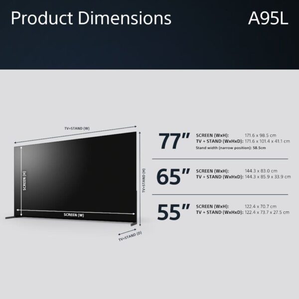Sony TV, 77 Inch QD-OLED 4K Ultra HD - A95L Series XR77A95LU - Naamaste London Homewares - 10