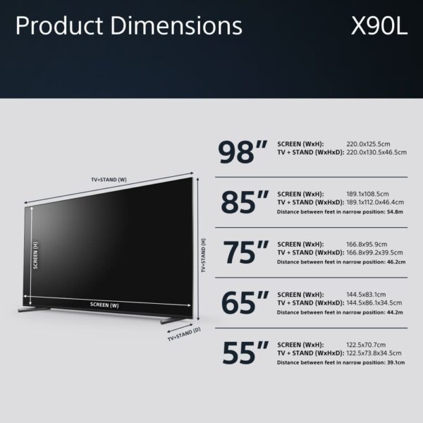 Sony TV, 65 Inch Smart LED 4K Ultra HD - X90L Series XR65X90LU - Naamaste London Homewares - 16