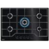 Zanussi Gas Hob 5 Burner Black Frameless - ZGGN755K - Naamaste London Homewares - 1