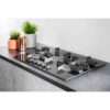 75cm 5 Burner Gas Hob Black on Glass - Hotpoint FTGHG751DHBK - Naamaste London Homewares - 7