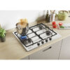 60cm 4 Burner Gas Hob Stainless Steel - Candy CHW6BRX - Naamaste London Homewares - 4