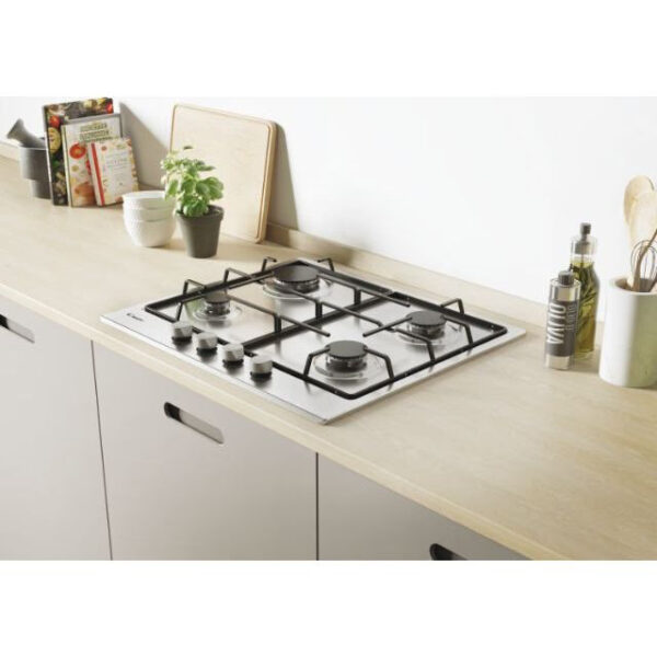 60cm 4 Burner Gas Hob Stainless Steel - Candy CHW6BRX - Naamaste London Homewares - 5