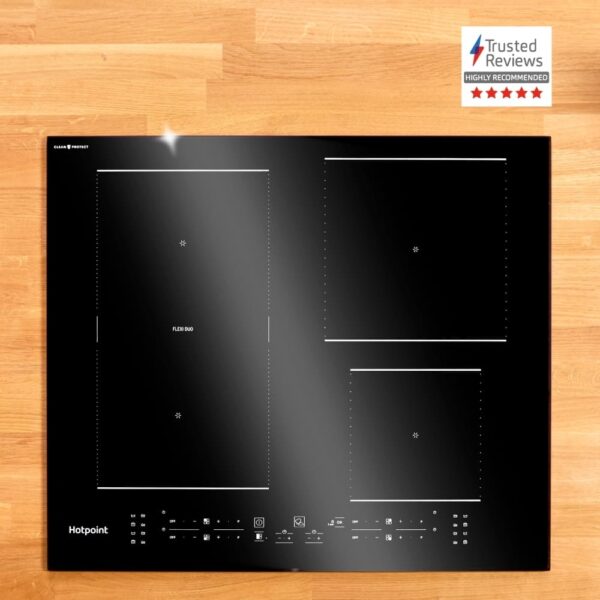 Black 4 Zone Induction Hob, CleanProtect - Hotpoint TS 3560F CPNE - Naamaste London Homewares - 6