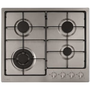 58cm 4 Burner Gas Hob Stainless Steel - CDA HG6251 - Naamaste London Homewares - 1