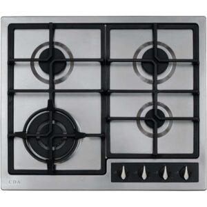 60cm 4 Burner Gas Hob Stainless Steel - CDA HG6351 - Naamaste London Homewares - 1