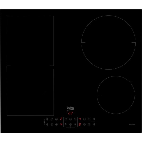 60cm 4 Zone Beko Induction Hob Black - HII64201MT - Naamaste London Homewares - 1