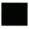 58cm Black 4 Zone Electric Ceramic Hob - Hotpoint HR612CH - Naamaste London Homewares - 1