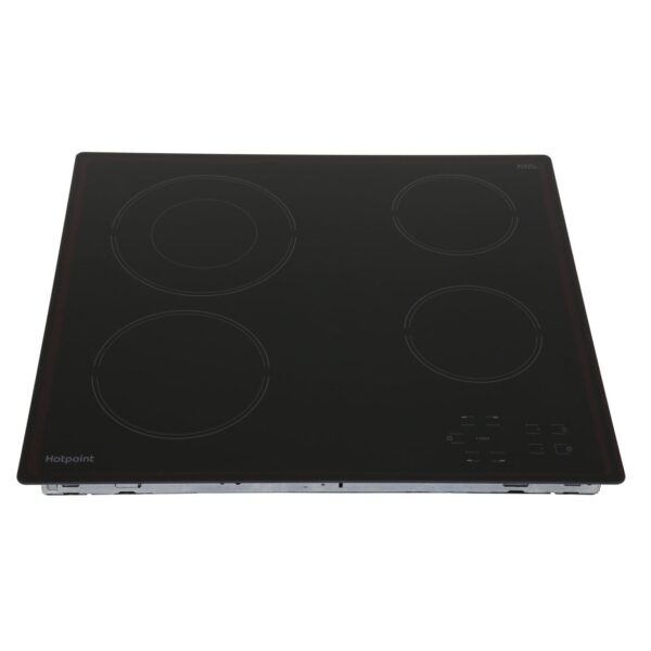 58cm Black 4 Zone Electric Ceramic Hob - Hotpoint HR612CH - Naamaste London Homewares - 2