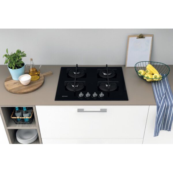 59cm Black 4 Burner Gas Hob - Indesit ING 61T/BK UK - Naamaste London ...