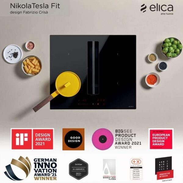 72cm Black Vented Hob NikolaTesla - Elica NT-FIT-70 - Naamaste London Homewares - 5