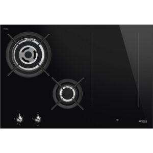 75cm Classic Mixed Fuel Hob, Black Frameless - Smeg PM3743D - Naamaste London Homewares - 1