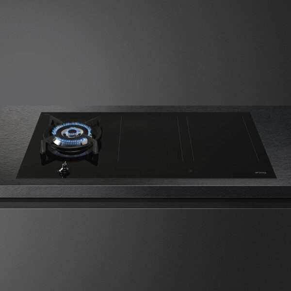 90cm Classic Mixed Fuel Hob, Black - Smeg PM3953D - Naamaste London Homewares - 5