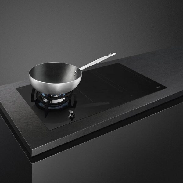 90cm Classic Mixed Fuel Hob, Black - Smeg PM3953D - Naamaste London Homewares - 6