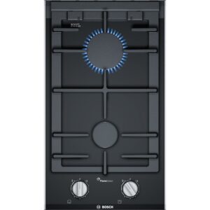 30cm 2 Burner Domino Bosch Gas Hob, Black on Glass - PRB3A6B70 Series 8 - Naamaste London Homewares - 1