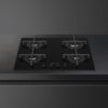 60cm 4 Burner Smeg Gas Hob Black on Glass - PV264B - Naamaste London Homewares - 2