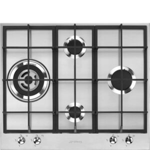 Classic 4 Burner Smeg Gas Hob, Stainless Steel - PX364L - Naamaste London Homewares - 1