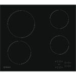 58cm Black 4 Zone Electric Ceramic Hob - Indesit RI161C - Naamaste London Homewares - 1