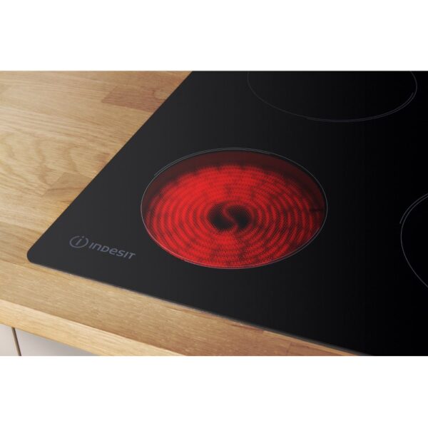 58cm Black 4 Zone Electric Ceramic Hob - Indesit RI161C - Naamaste London Homewares - 8