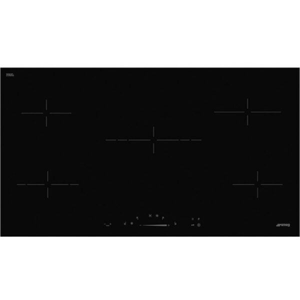 90cm 5 Zone Electric Ceramic Hob, Black Frameless - Smeg SE495ETD Naamaste London Homewares - 1