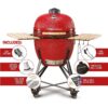 59cm Grande 23 Charcoal BBQ Grills, Red- Kamado Bono TQ0023RED - Naamaste London Homewares - 1