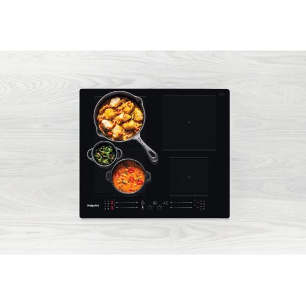 59cm Black 4 Zone Induction Hob, Frameless - Hotpoint TS 5760F NE - Naamaste London Homewares - 7