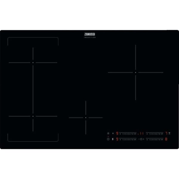 78cm 4 Zone Zanussi Induction Hob, Black Frameless - ZIFN844K - Naamaste London Homewares - 1