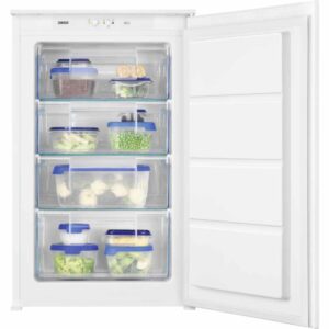 98L Low Frost Integrated Freezer, White - Zanussi ZUAN88ES - Naamaste London Homewares - 1