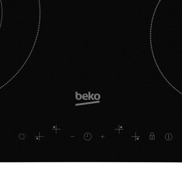 58cm 4 Zone Electric Ceramic Hob, Frameless - Beko HIC64402T - Naamaste London Homewares - 2