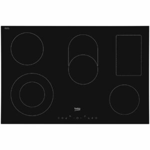 77cm 4 Zone Electric Ceramic Hob, Black - Beko HIC85402T - Naamaste London Homewares - 1