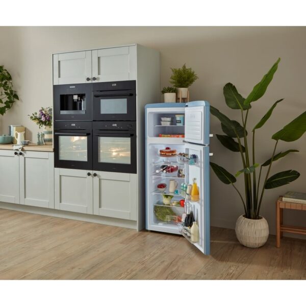 162L Sea Holly Retro Fridge Freezer, 80/20, Blue - CDA Betty - Naamaste London Homewares - 13