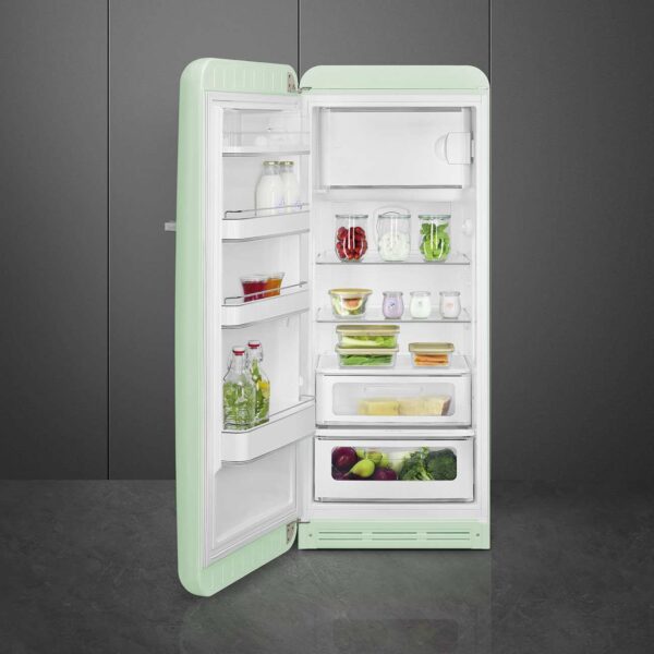 244L Retro Tall Fridge with Ice Box, Pastel Green - Smeg FAB28LPG5 - Naamaste London Homewares - 3