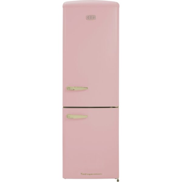 330L Retro Frost Free Fridge Freezer, 60/40, Pink - CDA Florence Tea Rose - Naamaste London Homewares - 1