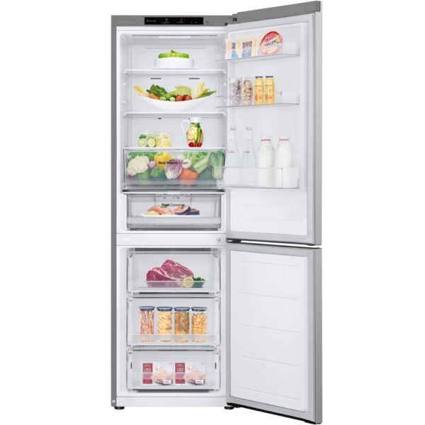 344L No Frost Freestanding Fridge Freezer, 60/40, Silver - LG GBV3100DPY - Naamaste London Homewares - 2