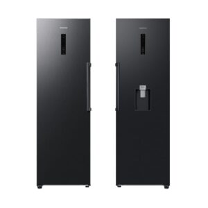387L WiFi Tall Larder Fridge & Tall Freezer Pack, Black - Samsung - Naamaste London Homewares - 1