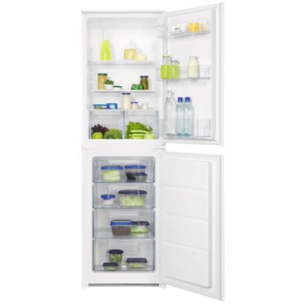 267L Low Frost Integrated Fridge Freezer, 50/50, White - Zanussi ZNFN18FS5 - Naamaste London Homewares - 1