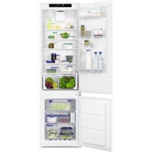 273L Frost Free Integrated Fridge Freezer, 70/30, White - Zanussi ZNTN19ES1 - Naamaste London Homewares - 1