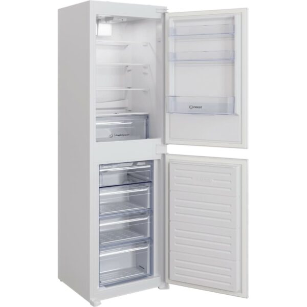 230L No Frost Integrated Fridge Freezer, Sliding Hinge, 50/50, White, E Rated - Indesit IBC185050F2 - Naamaste London Homewares - 3