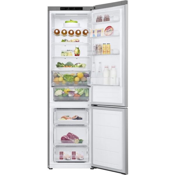 387L No Frost Freestanding Fridge Freezer, 70/30, Silver, D Rated - LG GBV3200CPY - Naamaste London Homewares - 2