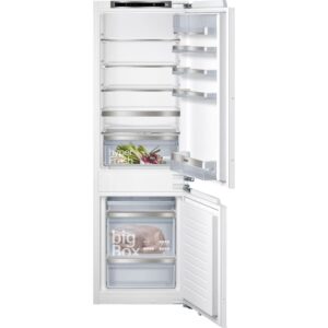 266L Low Frost Integrated Fridge Freezer, Fixed Hinge, 60/40, White, E Rated - Siemens KI86SAFE0G iQ500 - Naamaste London Homewares - 1